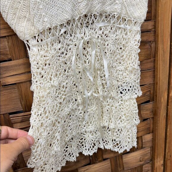 New Look Elegant White Crochet Women’s Top - Picture 3 of 3